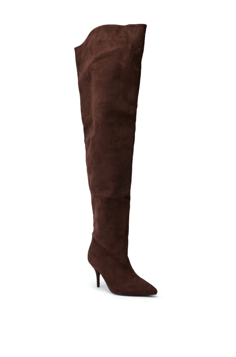 AZALEA WANG HALINA BROWN FAUX SUEDE STILETTO BOOT - Image 6