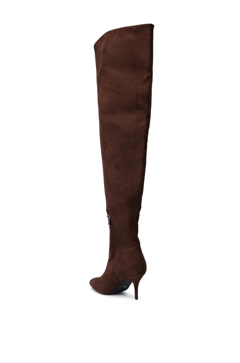 AZALEA WANG HALINA BROWN FAUX SUEDE STILETTO BOOT - Image 7