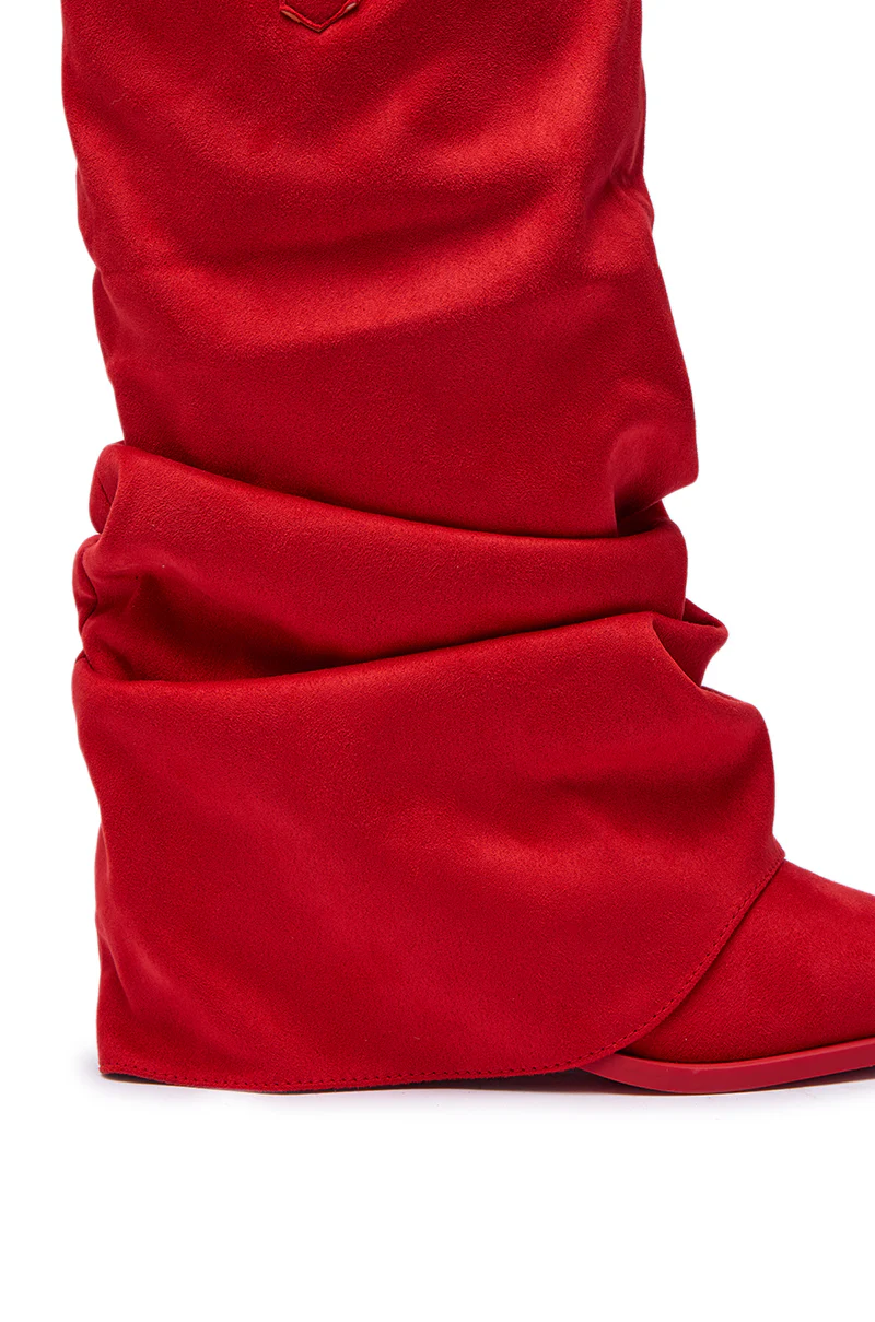 AZALEA WANG HAWKSTON RED RUCHED WESTERN BOOTIE - Image 7