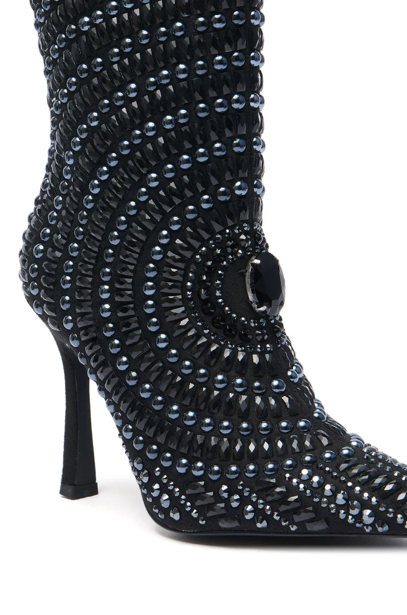 AZALEA WANG HILLEL PEWTER RHINESTONE BOOTIE - Image 7