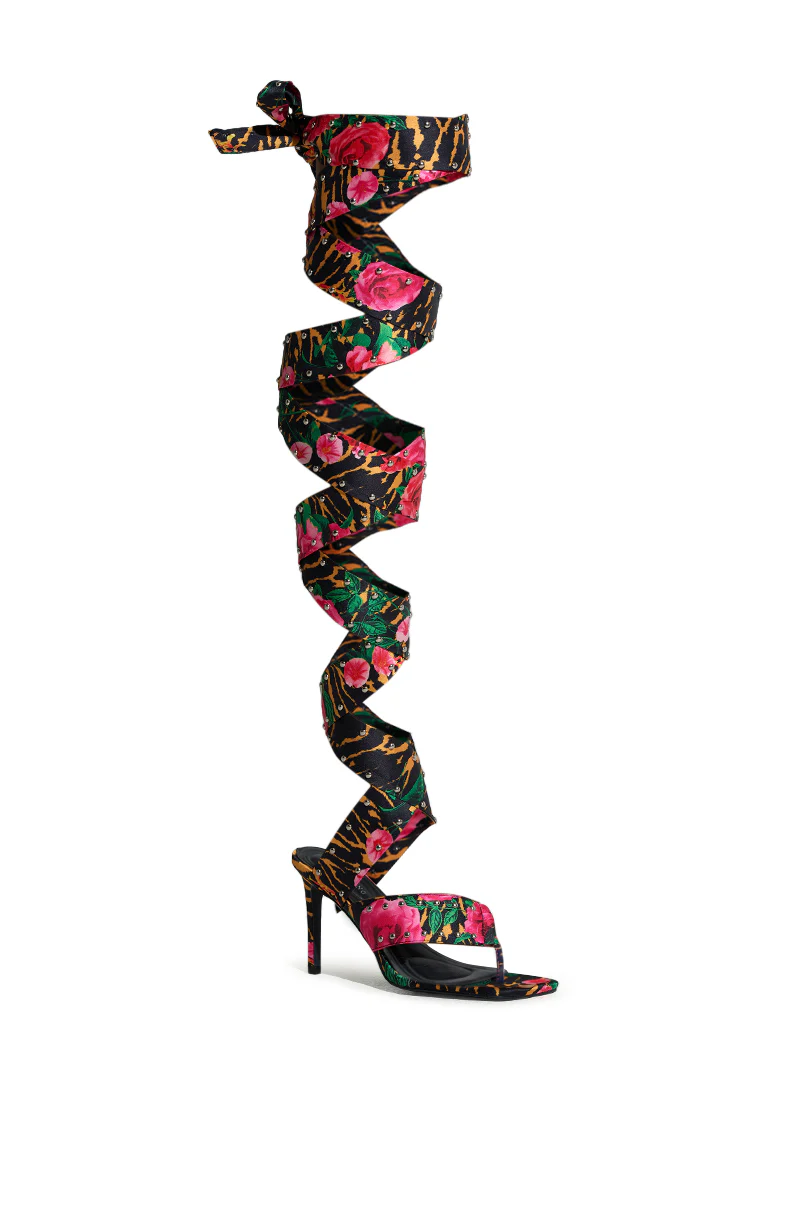 AZALEA WANG HOWLITE TIGER STUDDED STRAPPED SANDAL - Image 3