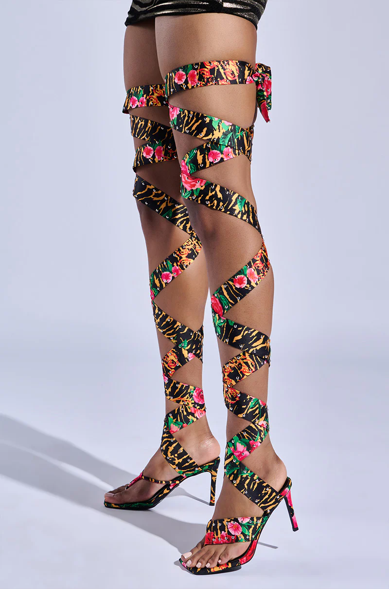 AZALEA WANG HOWLITE TIGER STUDDED STRAPPED SANDAL - Image 7
