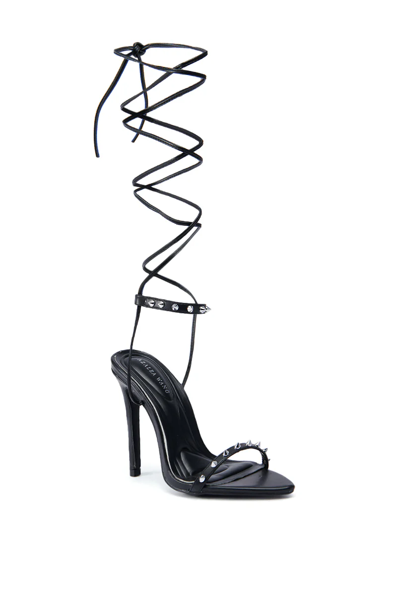 AZALEA WANG JACINTO BLACK SPIKE DETAIL SANDAL - Image 5
