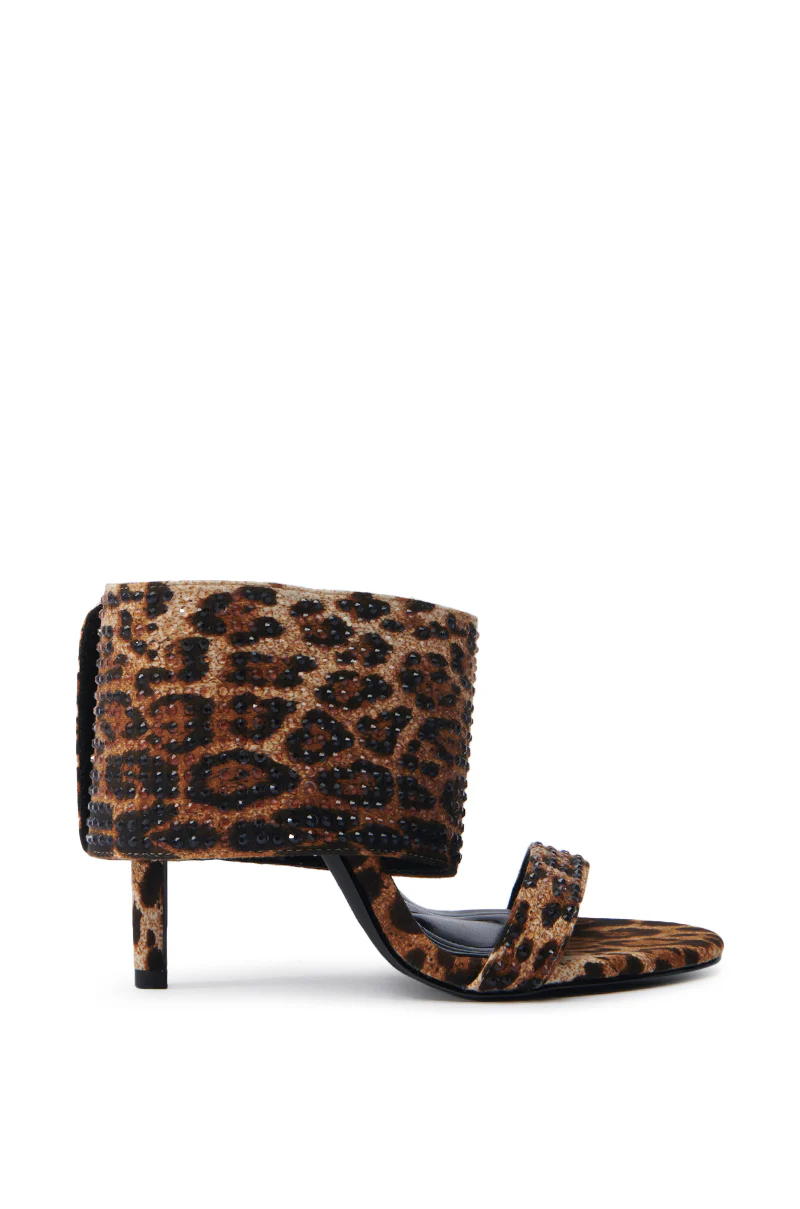 AZALEA WANG JANSEN LEOPARD RHINESTONE STILETTO SANDAL - Image 5