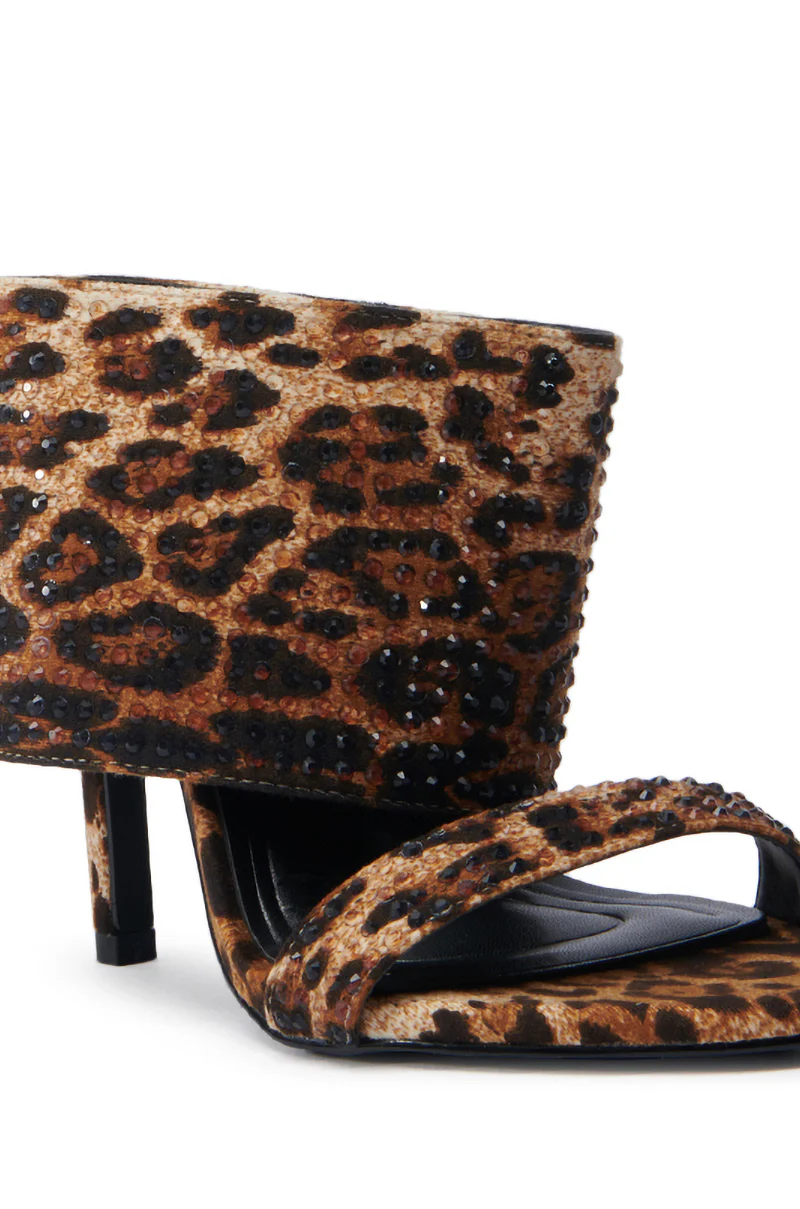 AZALEA WANG JANSEN LEOPARD RHINESTONE STILETTO SANDAL - Image 8