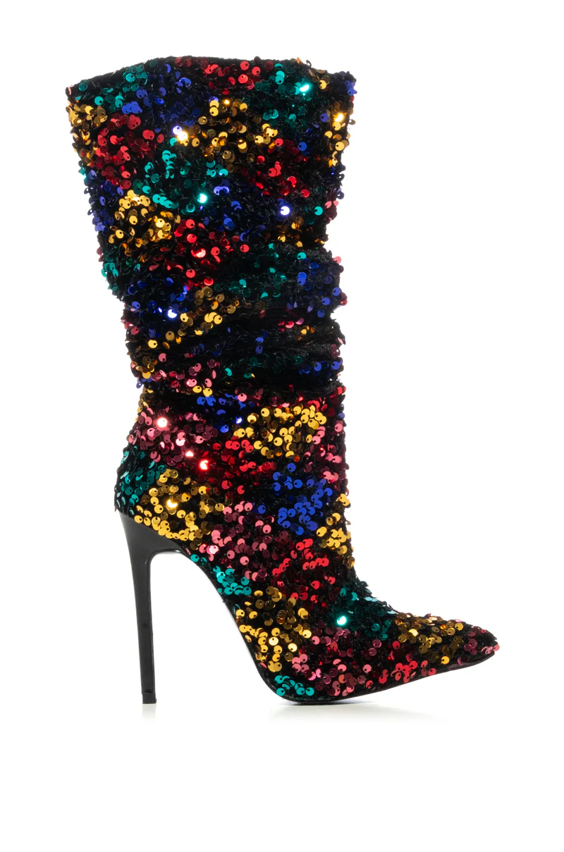 AZALEA WANG JIMENA MULTI SEQUIN STILETTO BOOT - Image 3