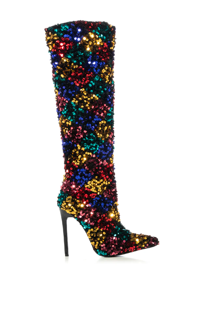 AZALEA WANG JIMENA MULTI SEQUIN STILETTO BOOT - Image 4
