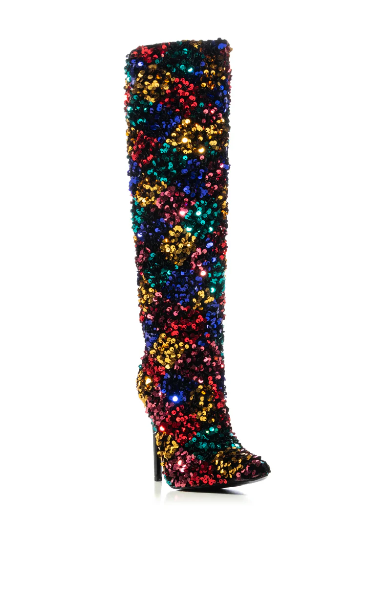 AZALEA WANG JIMENA MULTI SEQUIN STILETTO BOOT - Image 5