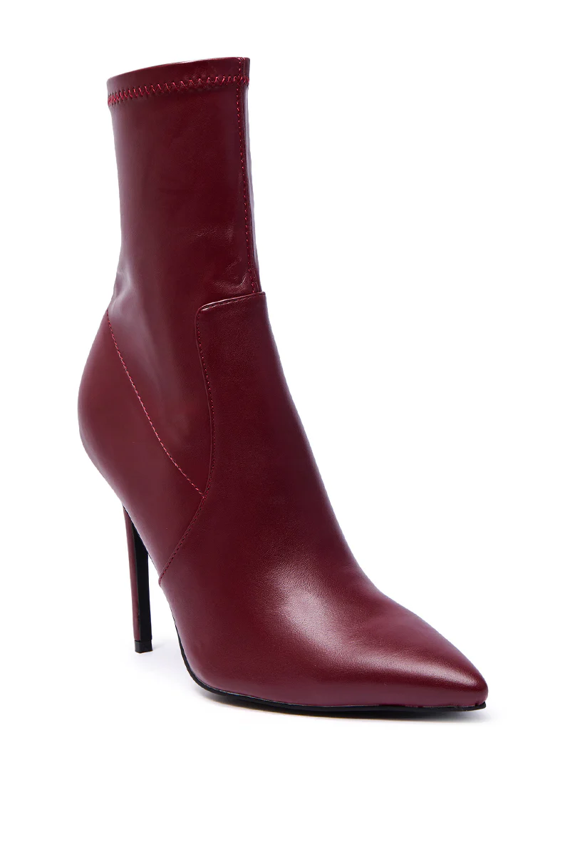 AZALEA WANG KATHII BURGUNDY BOOTIE - Image 7