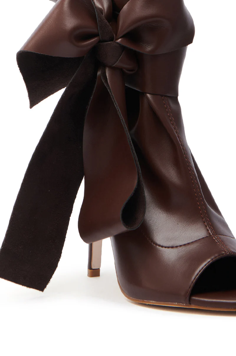 AZALEA WANG KLARICE BROWN OPEN TOE BOOTIE - Image 6
