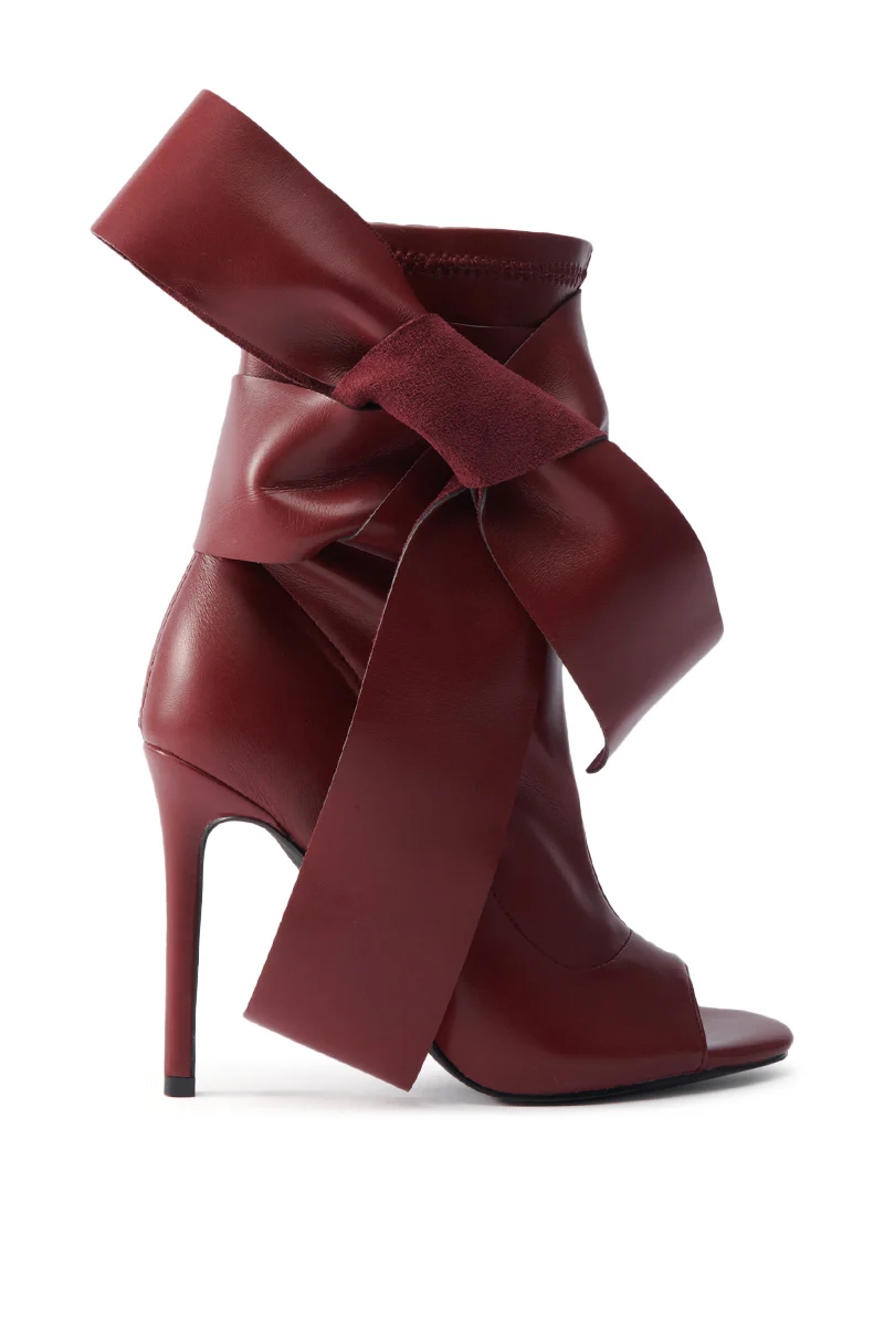 AZALEA WANG KLARICE BURGUNDY STILETTO BOOTIE - Image 3
