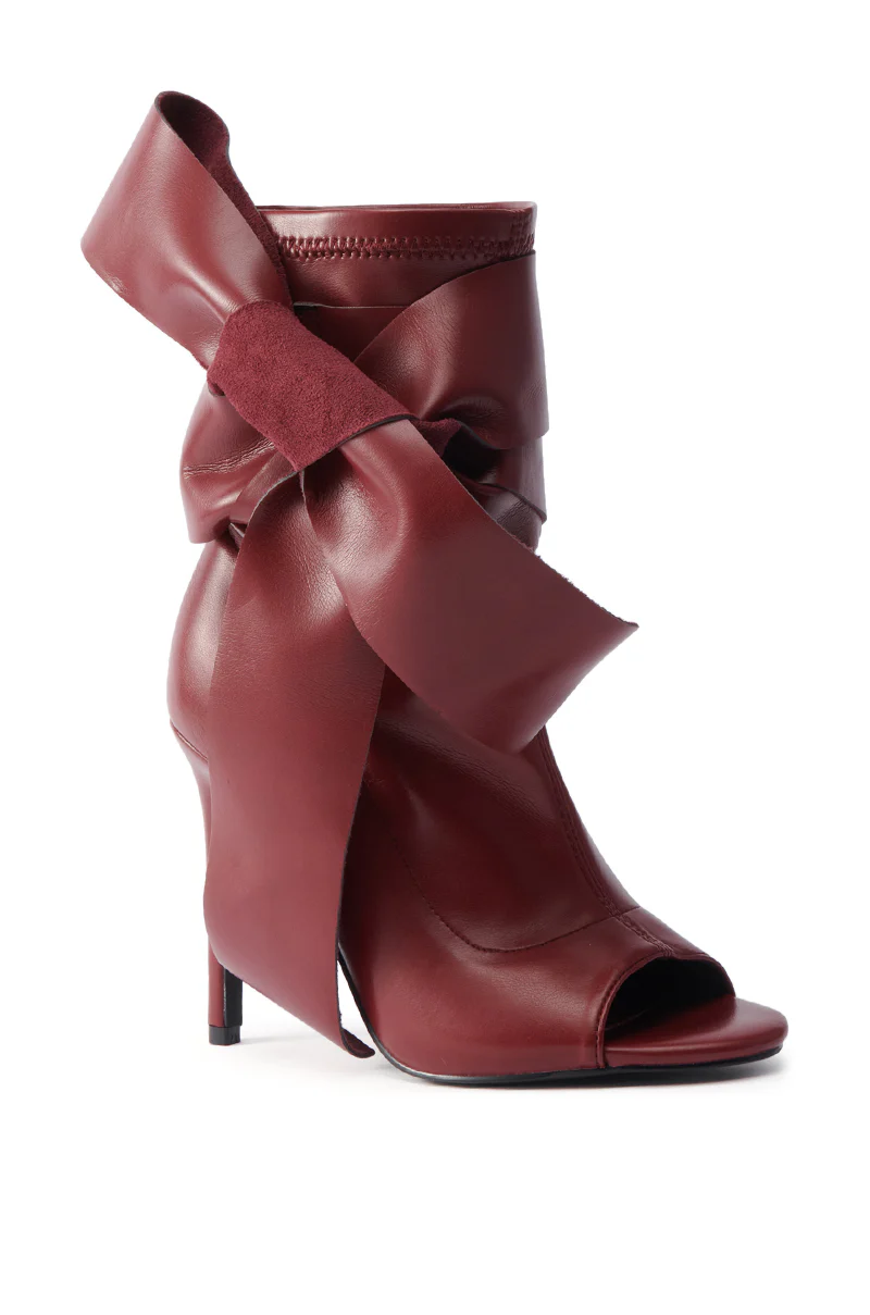 AZALEA WANG KLARICE BURGUNDY STILETTO BOOTIE - Image 4