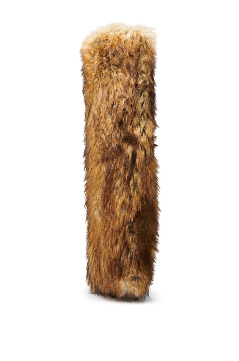 AZALEA WANG LANGLEYE BROWN THIGH HIGH FUR LUXE BOOT - Image 11