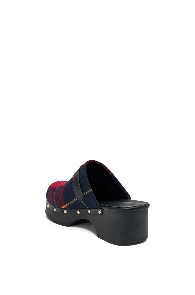 AZALEA WANG LATIFAH RED PLAID CHUNKY HEEL MULE - Image 6