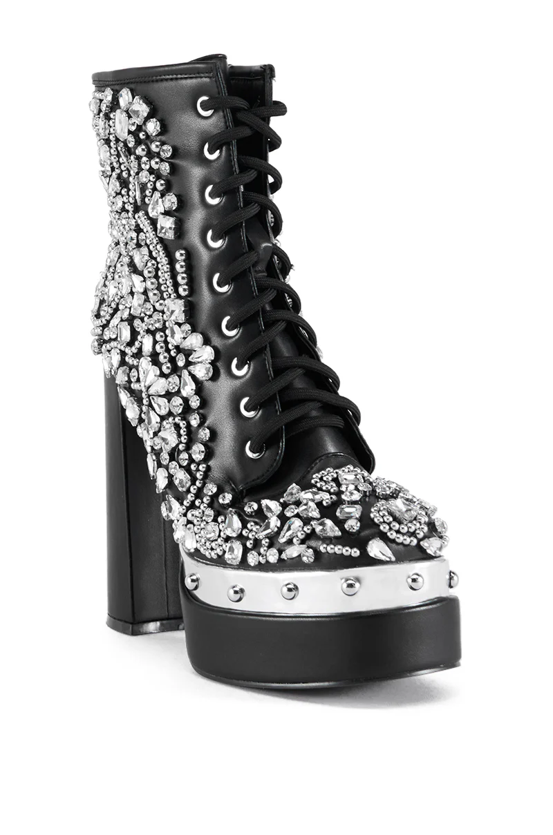 AZALEA WANG LILYBELL EMBELLISHED BOOTIE - Image 4