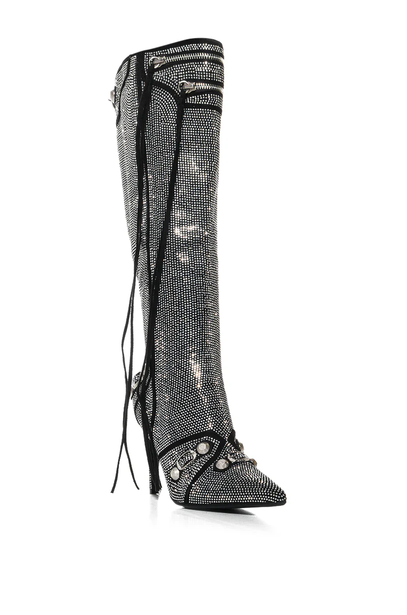 AZALEA WANG MAEVE STILETTO BOOT IN SILVER - Image 10