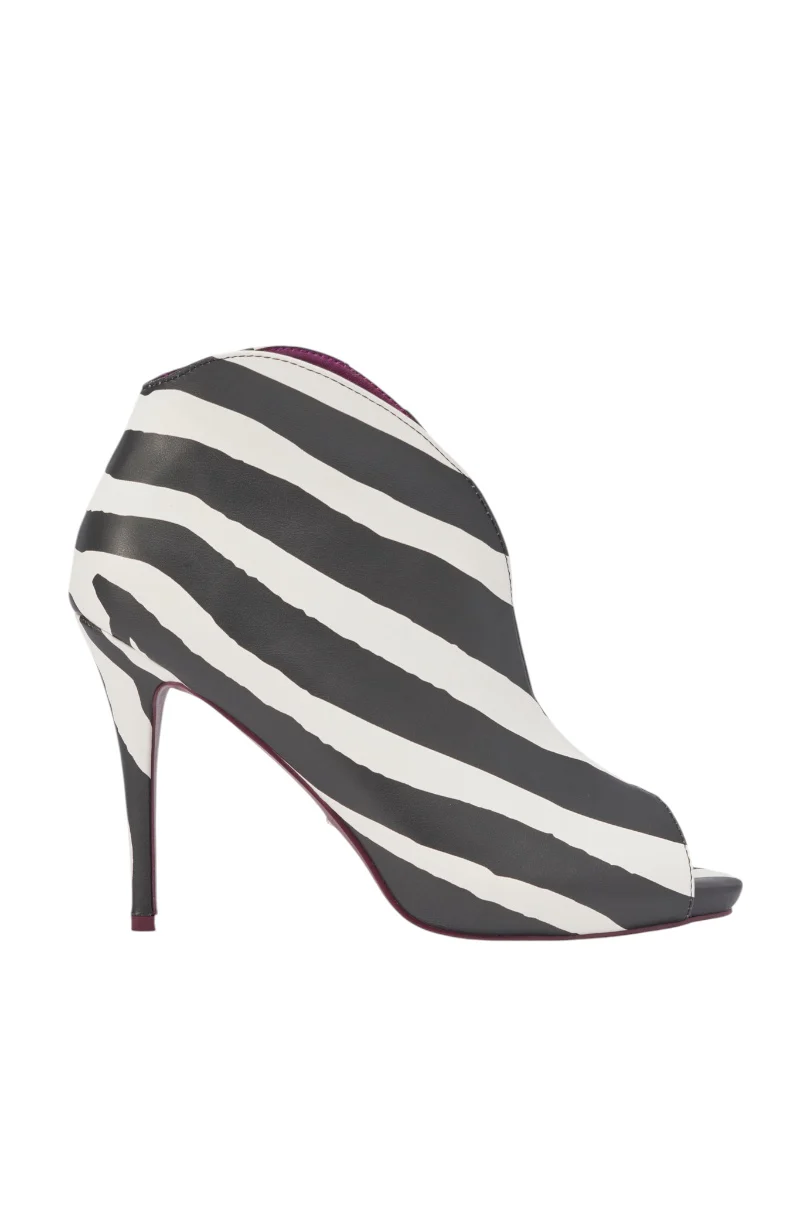 AZALEA WANG MARISOL OPEN TOE STILETTO BOOTIE IN ZEBRA - Image 4