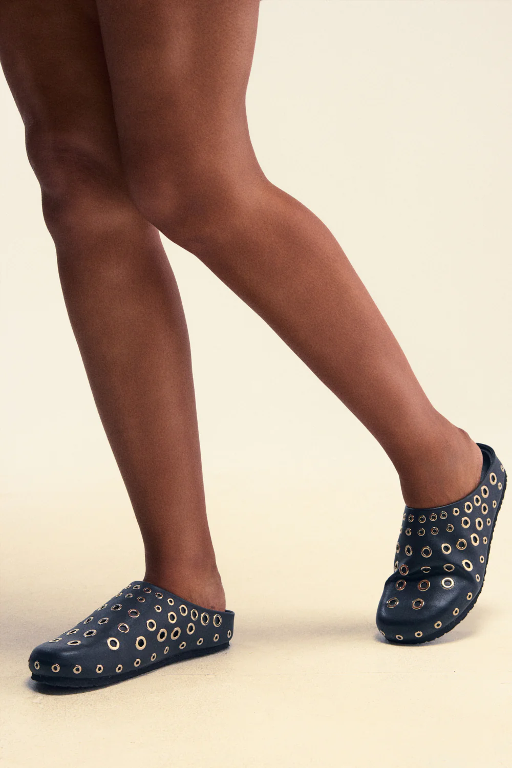 AZALEA WANG MARSHA BLACK GROMMET DETAIL FLAT