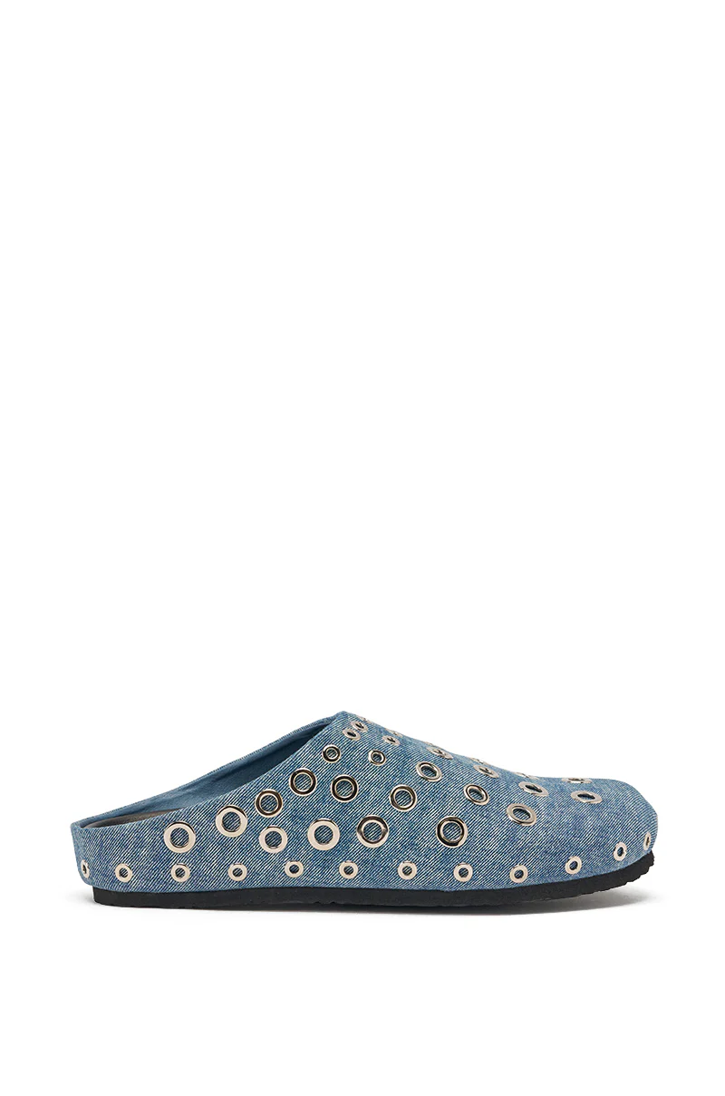 AZALEA WANG MARSHA DENIM GROMMET DETAIL FLAT - Image 5