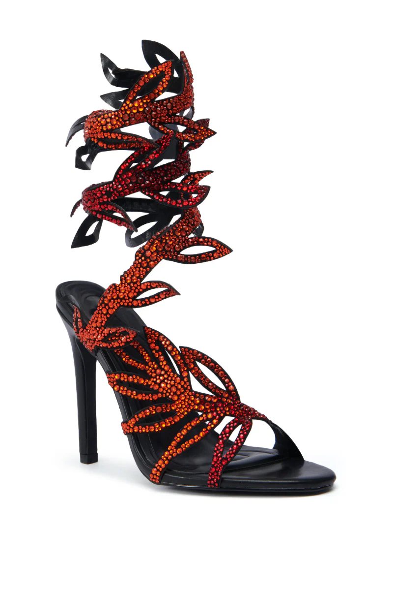 AZALEA WANG MEIER BLACK LEG COIL SANDAL - Image 6
