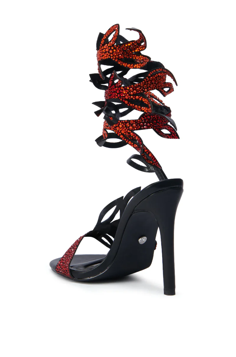 AZALEA WANG MEIER BLACK LEG COIL SANDAL - Image 7