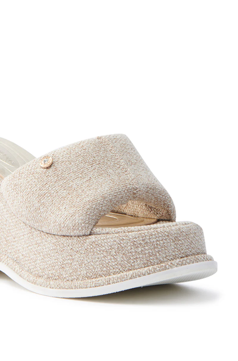  AZALEA WANG NATHALIA BEIGE NOVELTY FLATFORM SANDAL - Image 7