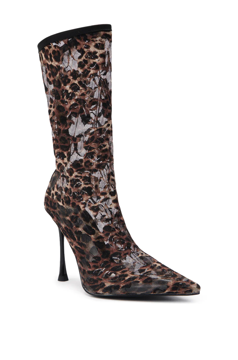 AZALEA WANG NICKLAS LEOPARD STILETTO BOOTIE - Image 4