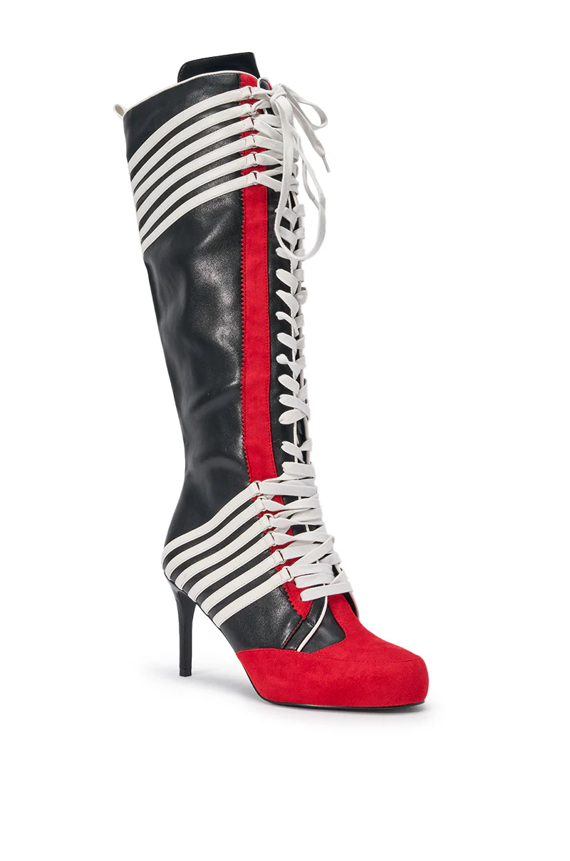 AZALEA WANG NITRO RED MULTI SPORTY STILETTO BOOT - Image 5