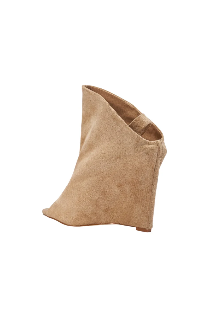 AZALEA WANG NOVIS BEIGE WEDGE BOOTIE - Image 6