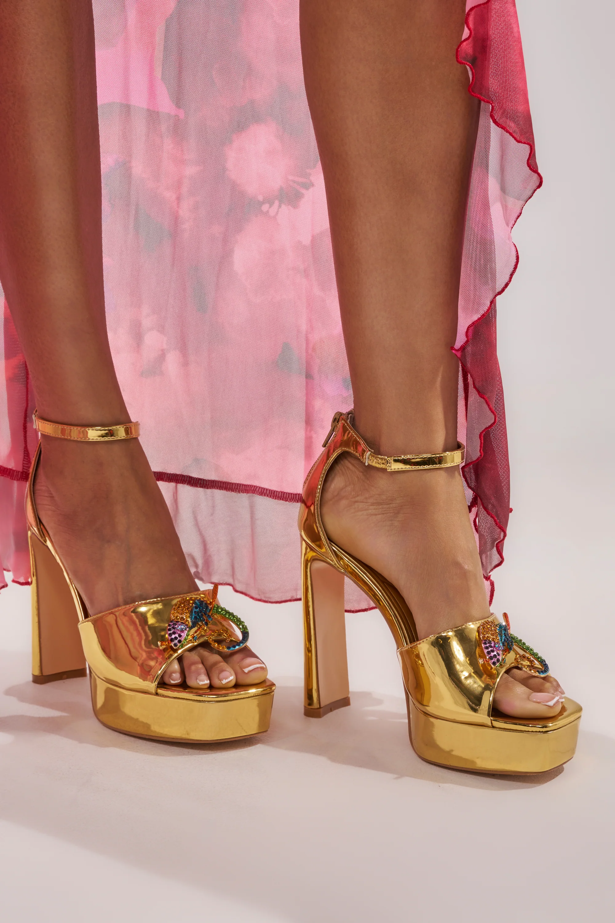 AZALEA WANG PASQUALE GOLD IGUANA EMBELLISHED SANDAL - Image 6