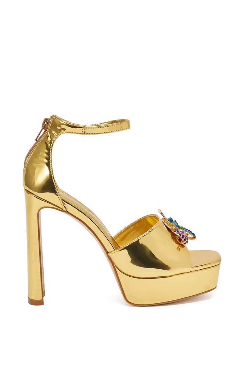 AZALEA WANG PASQUALE GOLD IGUANA EMBELLISHED SANDAL - Image 8