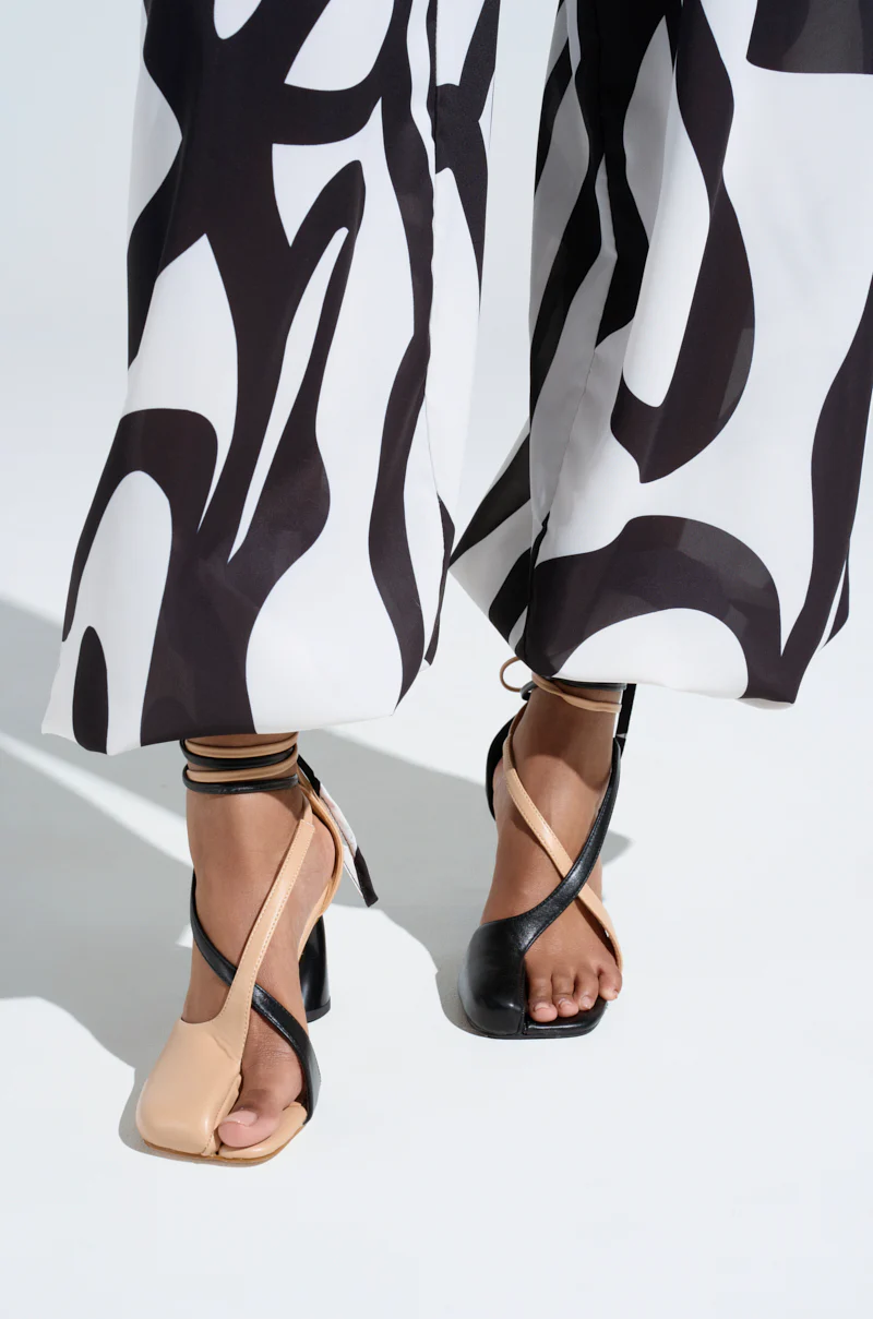 AZALEA WANG ROSENDO TAN AND BLACK WRAP UP CHUNKY PUMP - Image 7