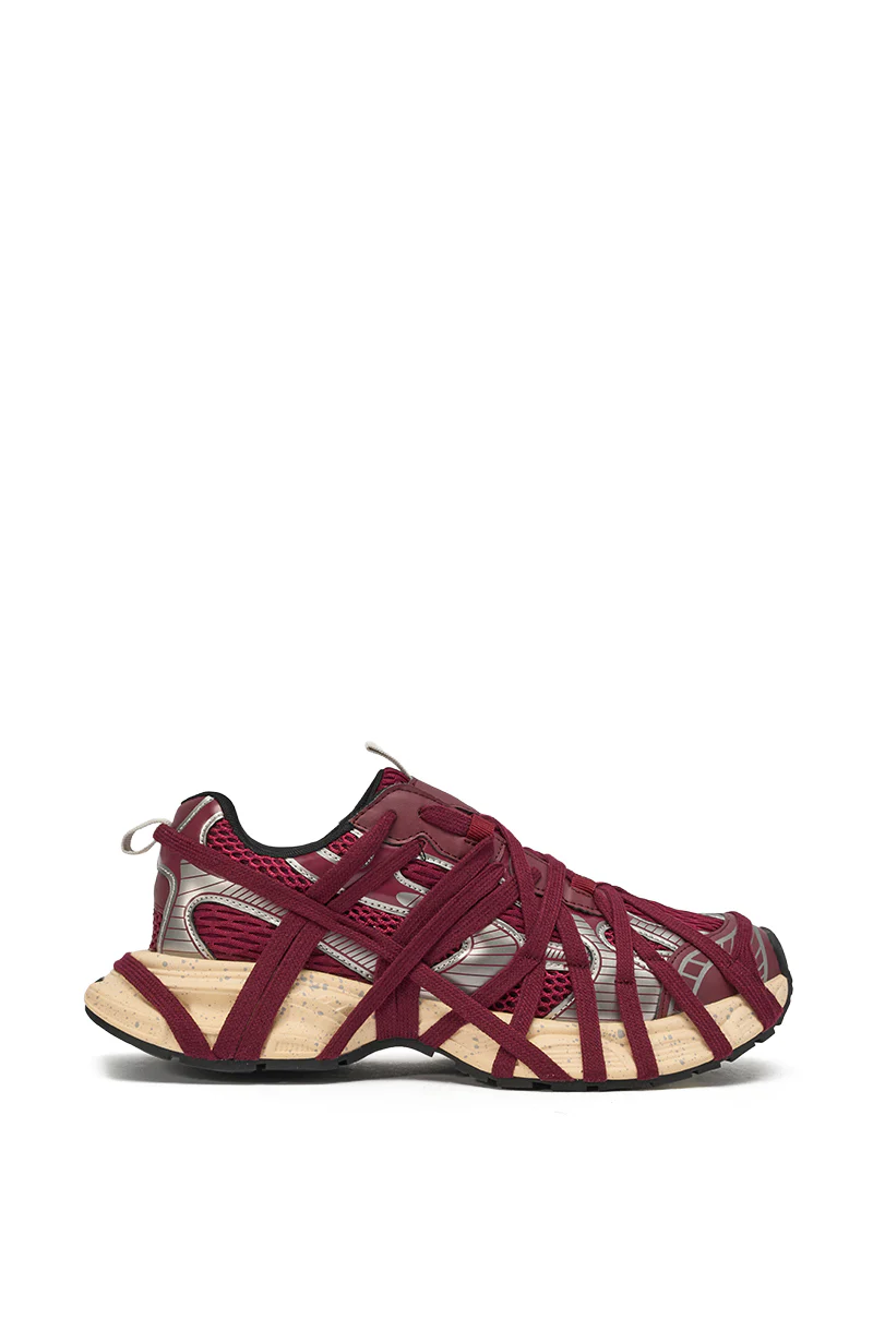 AZALEA WANG SELIE BURGUNDY LACE UP SNEAKER - Image 3