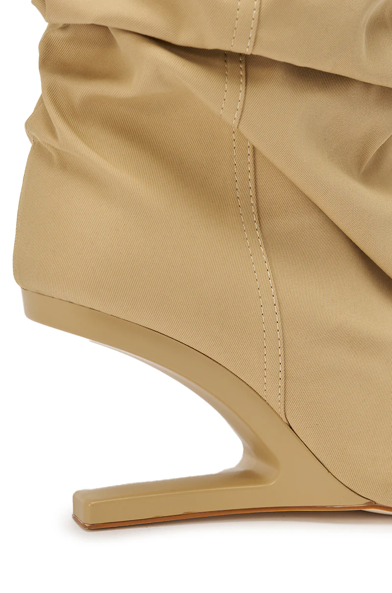 AZALEA WANG SERONA KHAKI INVISIBLE WEDGE BOOTIE - Image 6