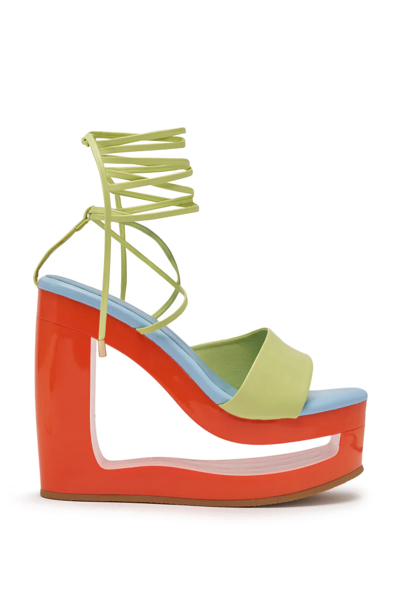 AZALEA WANG TAFFY MULTI NOVELTY WEDGE MULE SANDAL - Image 5