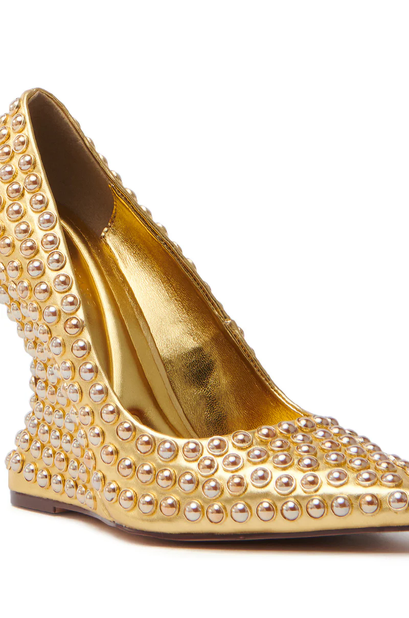 AZALEA WANG TERYN GOLD WEDGE PUMP - Image 8