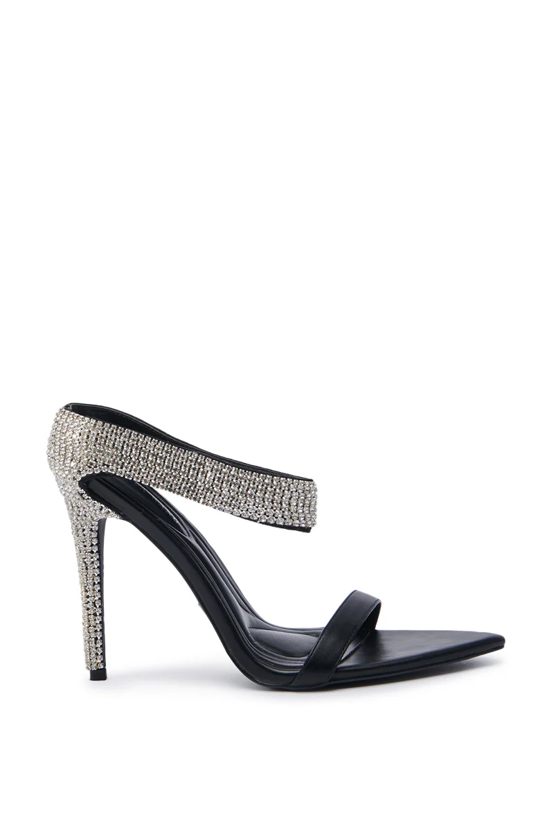 AZALEA WANG TYSSEN BLACK EMBELLISHED STILETTO SANDAL - Image 4
