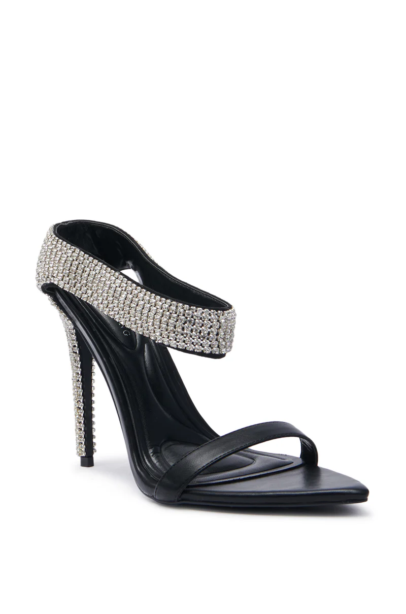 AZALEA WANG TYSSEN BLACK EMBELLISHED STILETTO SANDAL - Image 5