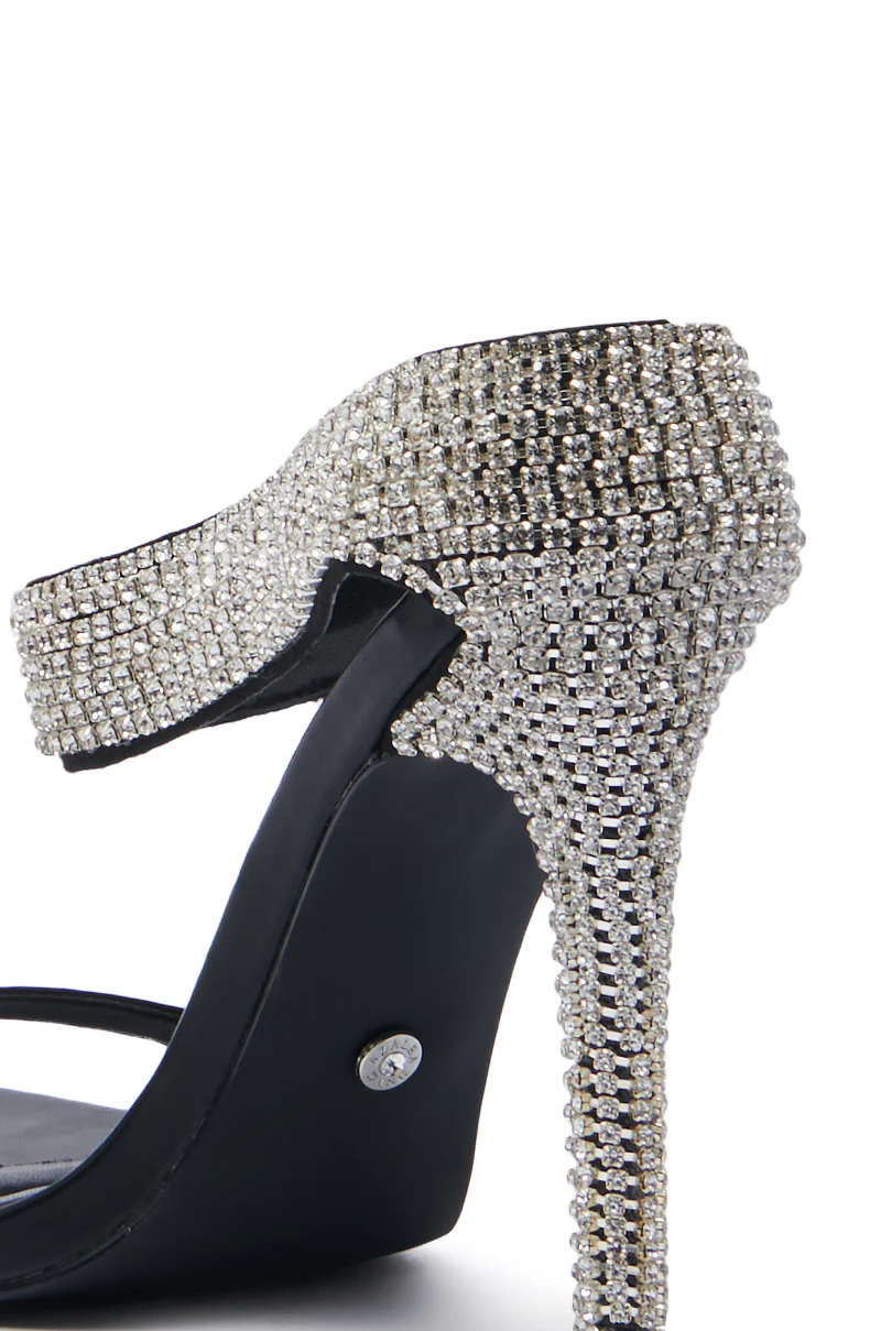 AZALEA WANG TYSSEN BLACK EMBELLISHED STILETTO SANDAL - Image 7