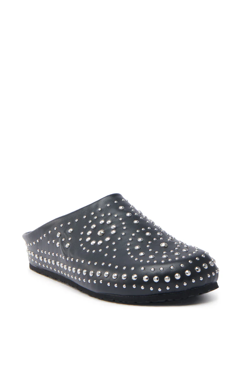AZALEA WANG WEBSTON BLACK STUDDED MULE - Image 4