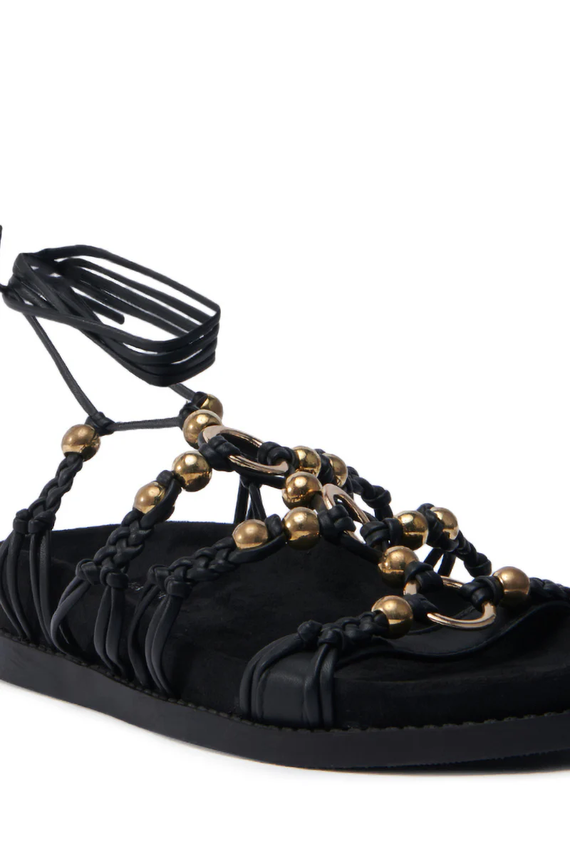 AZALEA WANG XYLA BLACK FAUX SUEDE SANDAL - Image 7
