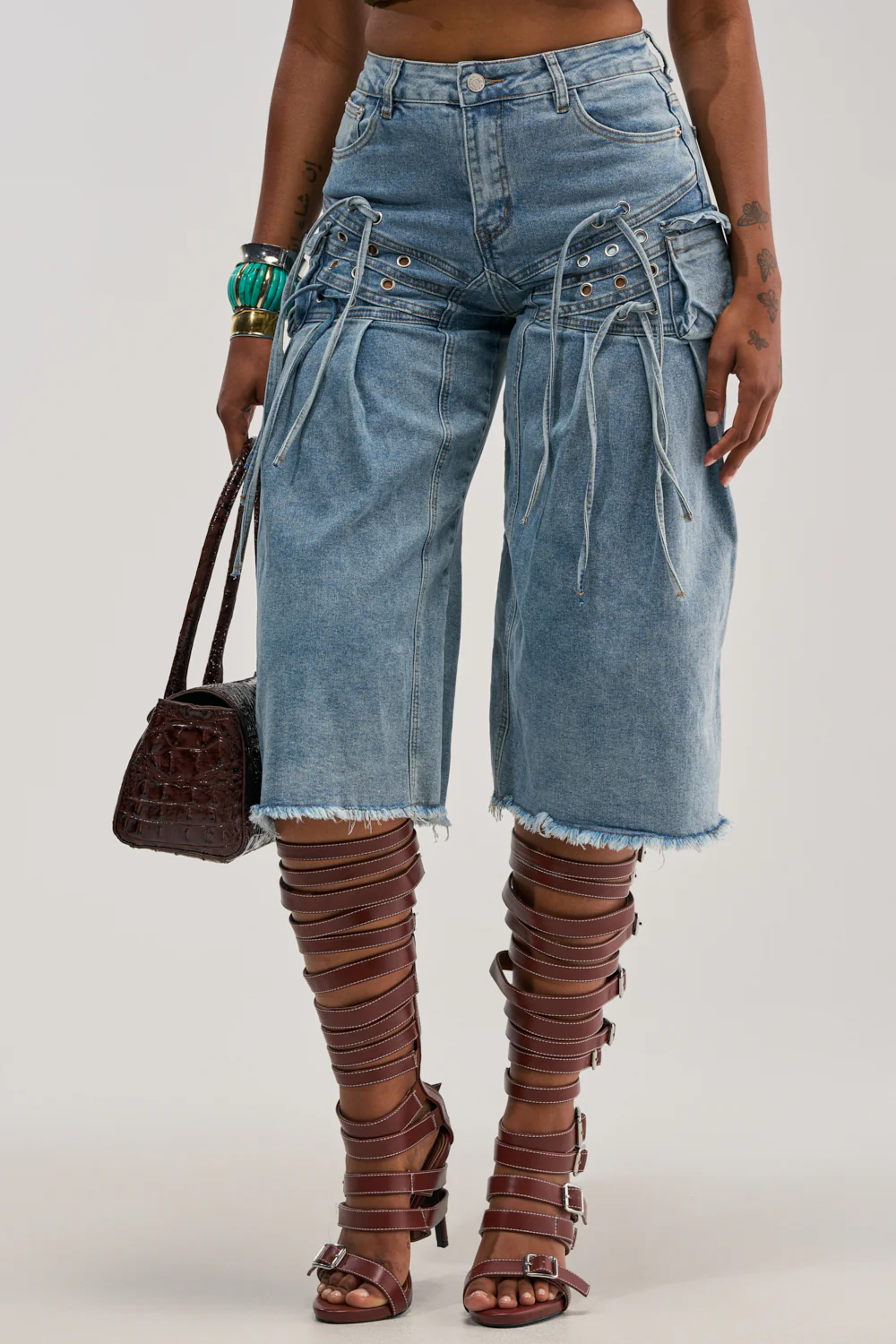 BABY GIRL DENIM GAUCHO SHORT - Image 4
