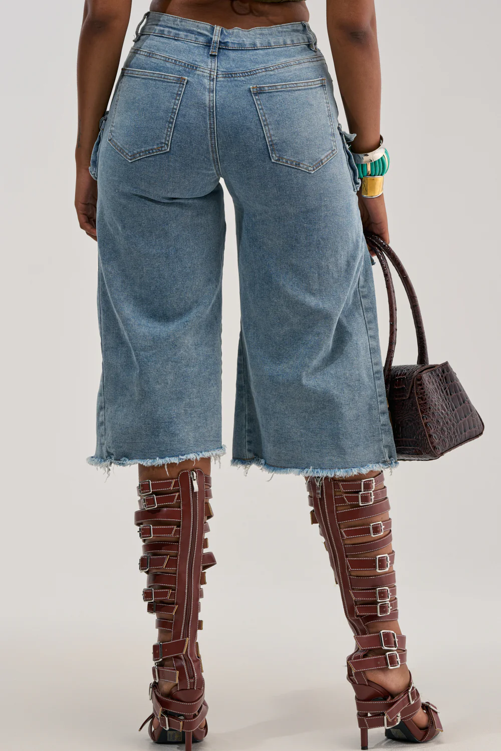 BABY GIRL DENIM GAUCHO SHORT - Image 6