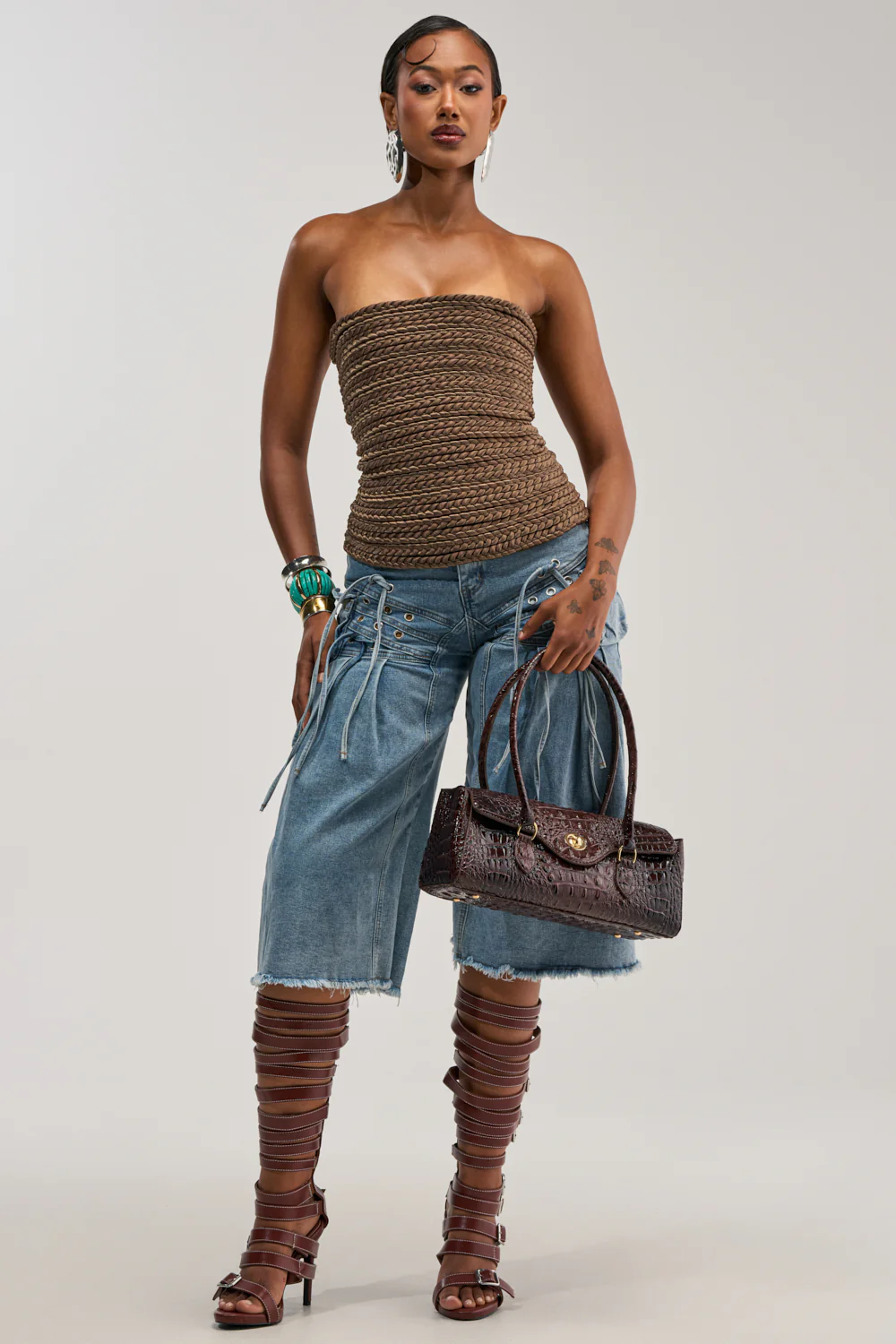 BABY GIRL DENIM GAUCHO SHORT - Image 8