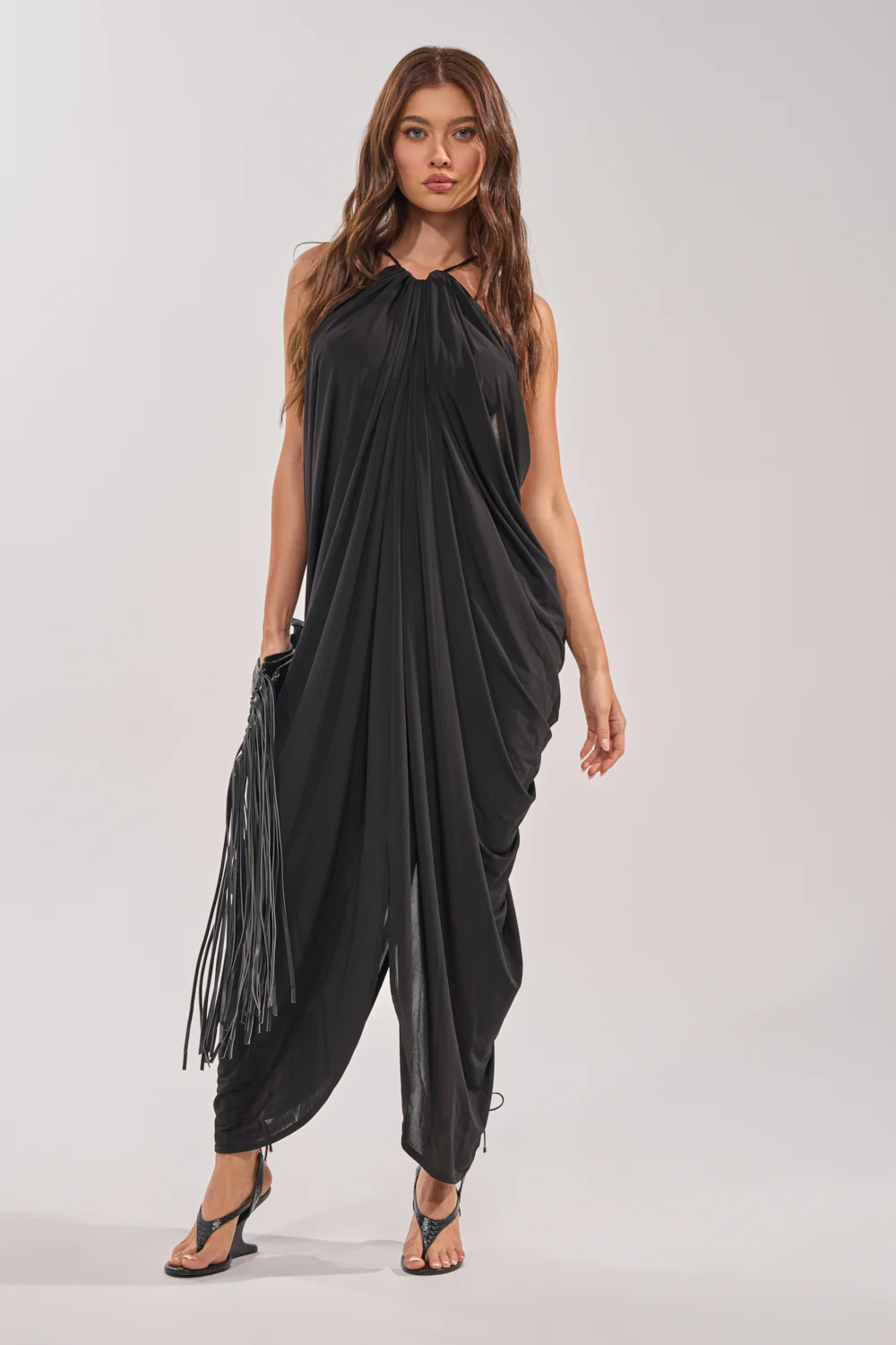 BALI MAMI LOW BACK MAXI DRESS IN BLACK - Image 3