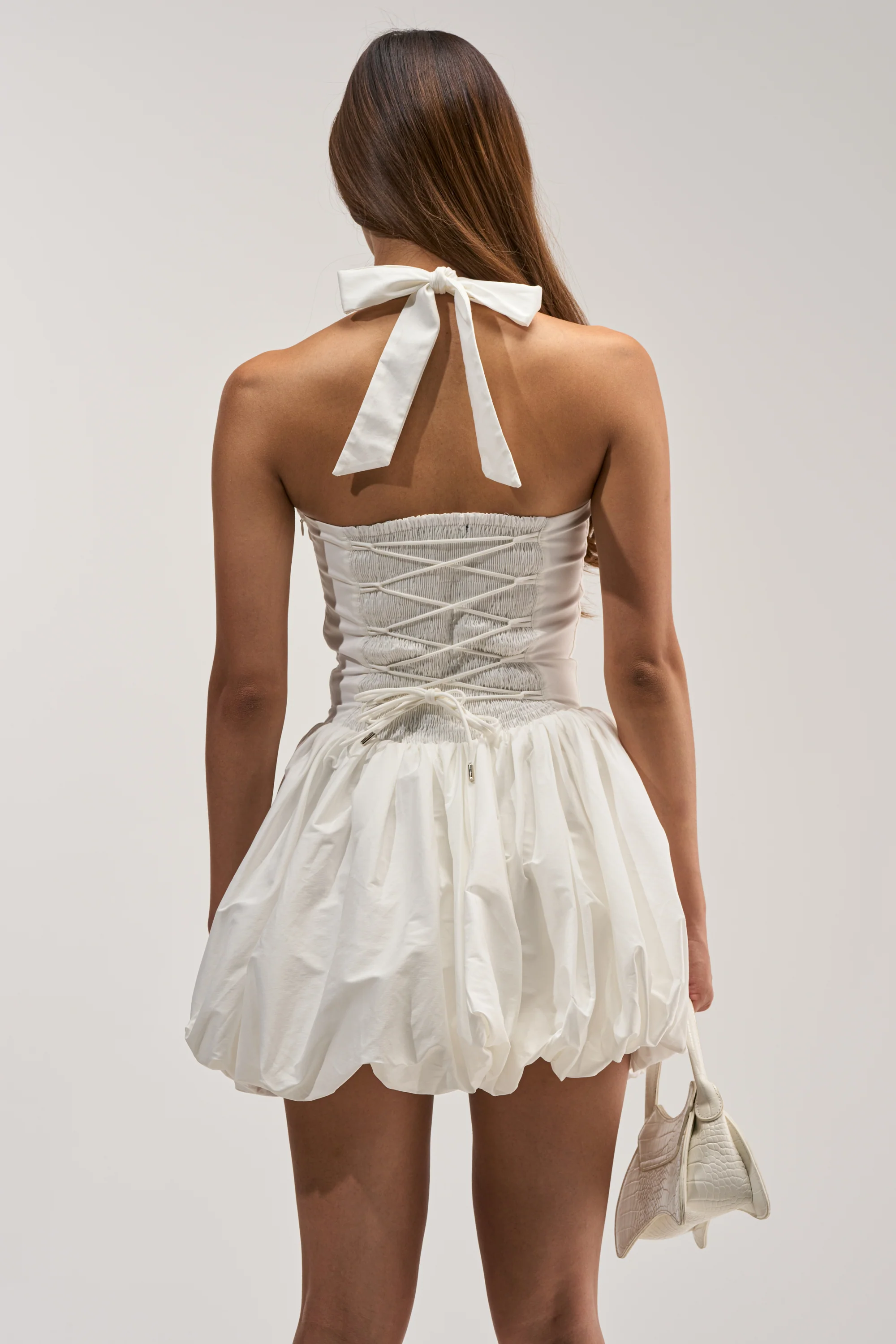 BALLERINA POPLIN MINI DRESS IN WHITE - Image 4