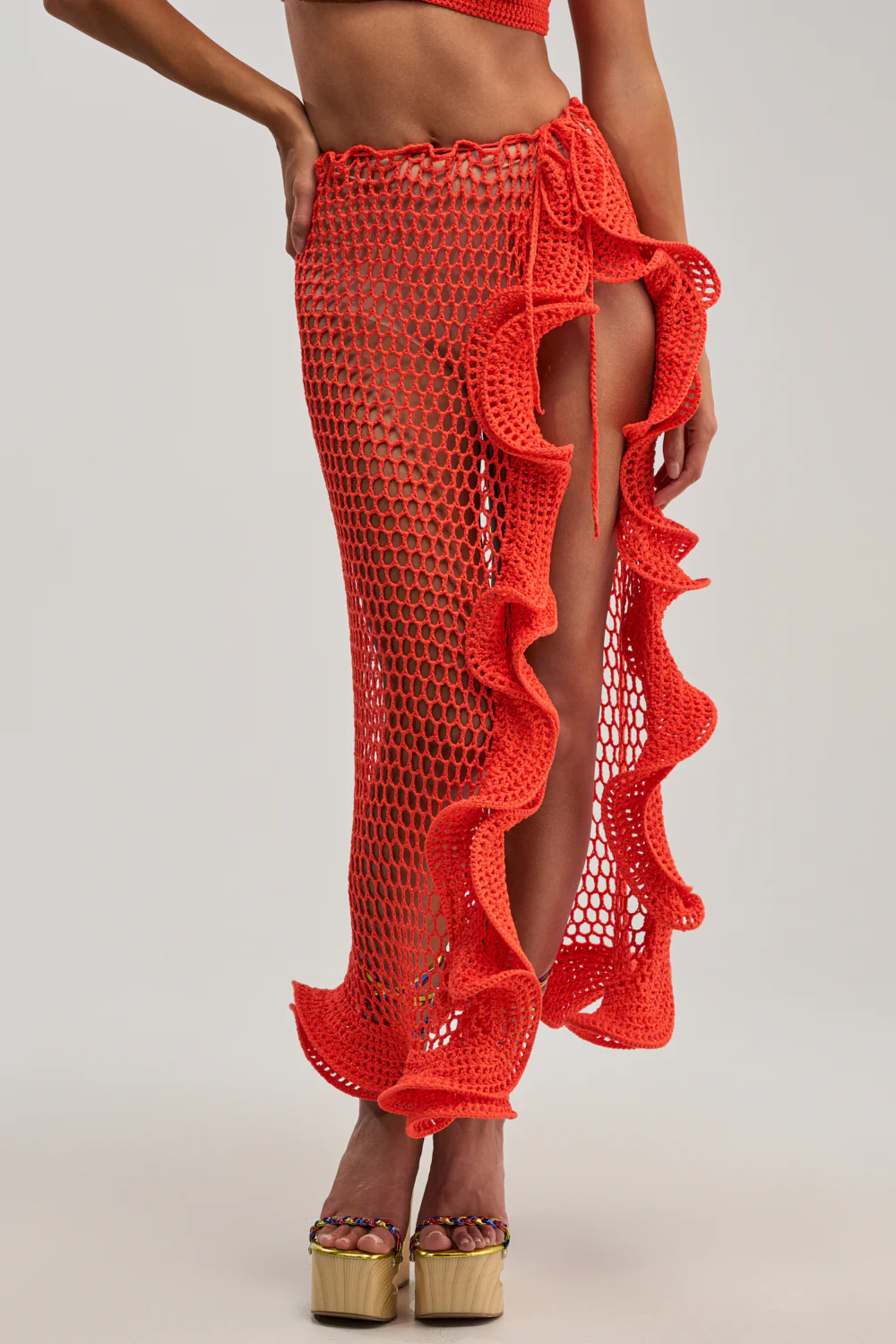 BEACH BABE CROCHET MAXI SKIRT - Image 3