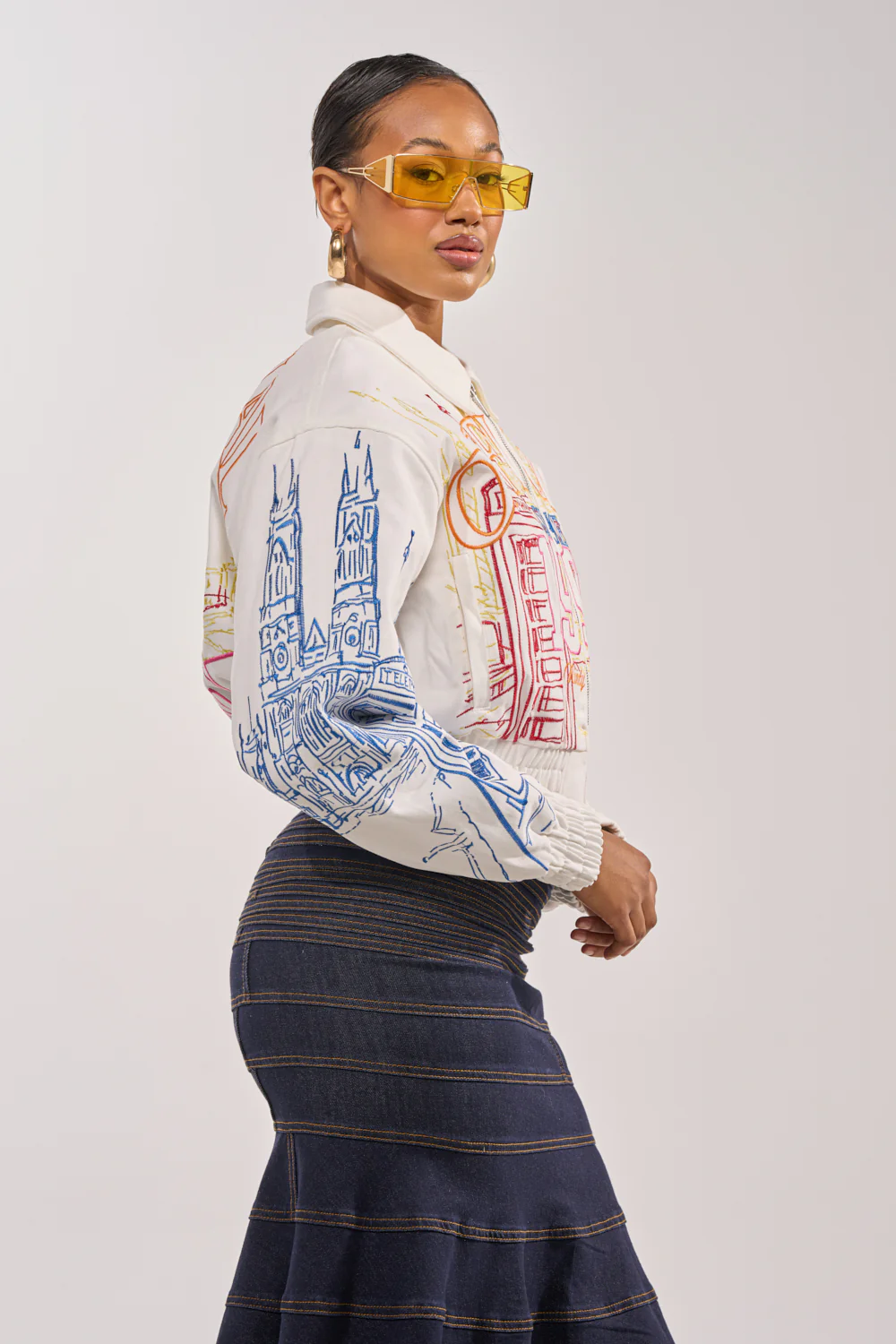 BEEN AROUND THE BLOCK EMBROIDERED BOMBER - Image 5