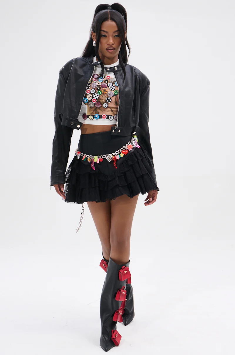 BELIEVE ME SKIRT WITH LACE TRIM - Image 6