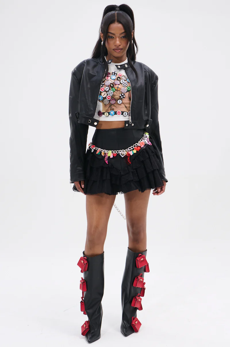 BELIEVE ME SKIRT WITH LACE TRIM - Image 7